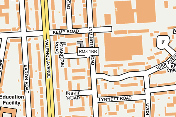 RM8 1RR map - OS OpenMap – Local (Ordnance Survey)