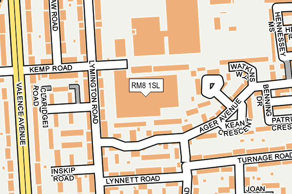 RM8 1SL map - OS OpenMap – Local (Ordnance Survey)