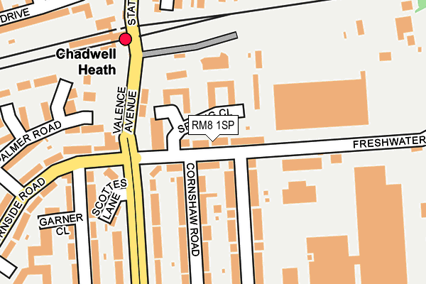 RM8 1SP map - OS OpenMap – Local (Ordnance Survey)