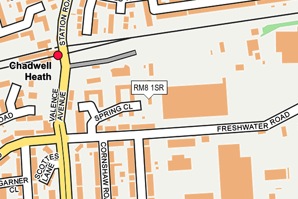 RM8 1SR map - OS OpenMap – Local (Ordnance Survey)