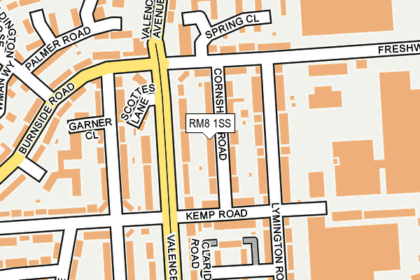 RM8 1SS map - OS OpenMap – Local (Ordnance Survey)