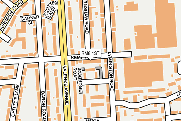 RM8 1ST map - OS OpenMap – Local (Ordnance Survey)