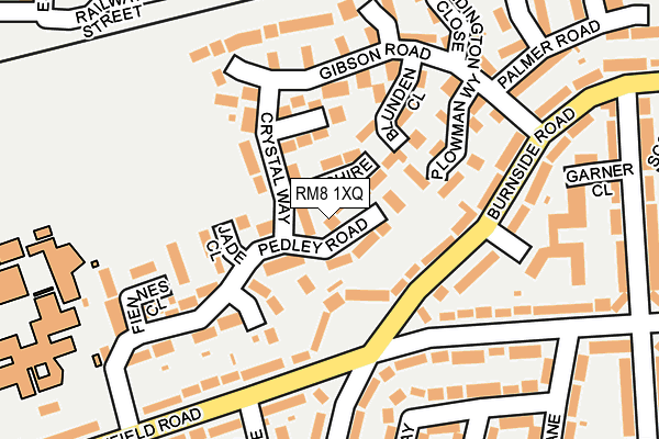 RM8 1XQ map - OS OpenMap – Local (Ordnance Survey)