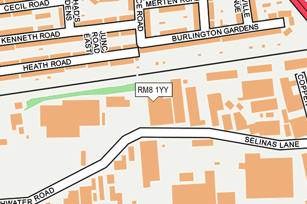 RM8 1YY map - OS OpenMap – Local (Ordnance Survey)