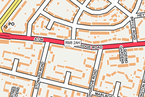 RM8 2AH map - OS OpenMap – Local (Ordnance Survey)