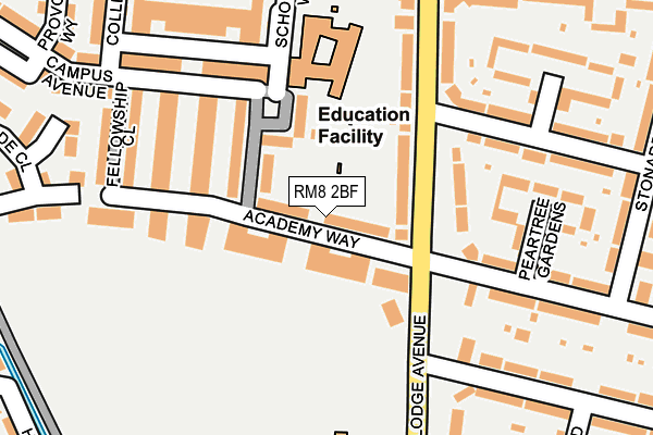 RM8 2BF map - OS OpenMap – Local (Ordnance Survey)