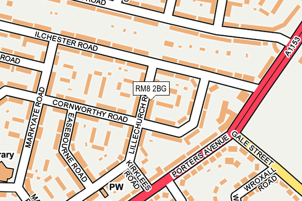 RM8 2BG map - OS OpenMap – Local (Ordnance Survey)