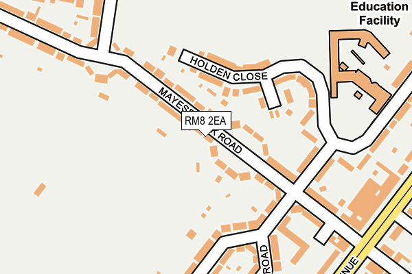 RM8 2EA map - OS OpenMap – Local (Ordnance Survey)