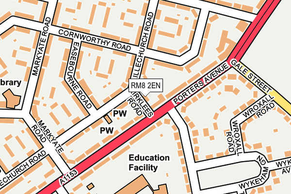 RM8 2EN map - OS OpenMap – Local (Ordnance Survey)