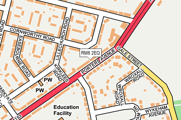RM8 2EQ map - OS OpenMap – Local (Ordnance Survey)