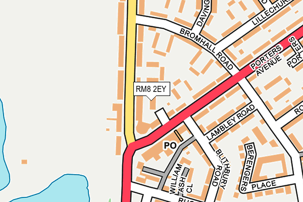 RM8 2EY map - OS OpenMap – Local (Ordnance Survey)