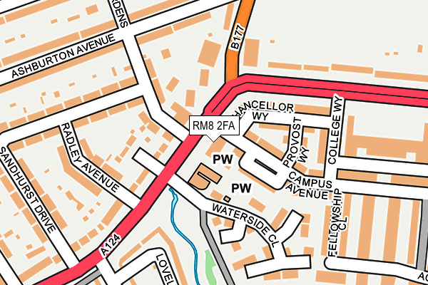 RM8 2FA map - OS OpenMap – Local (Ordnance Survey)