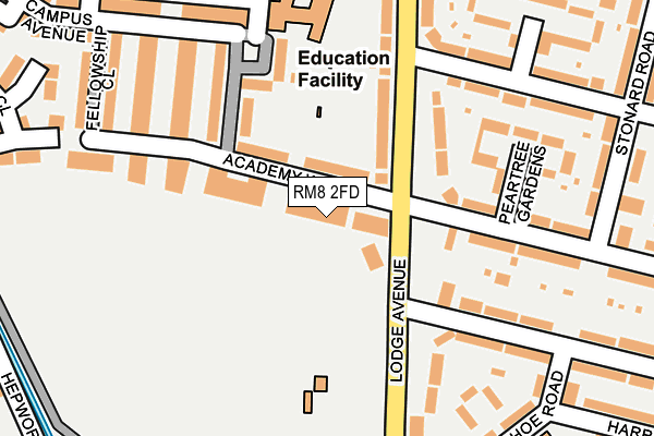 RM8 2FD map - OS OpenMap – Local (Ordnance Survey)