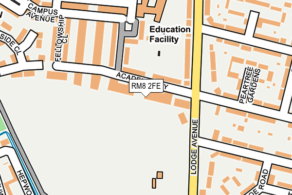 RM8 2FE map - OS OpenMap – Local (Ordnance Survey)