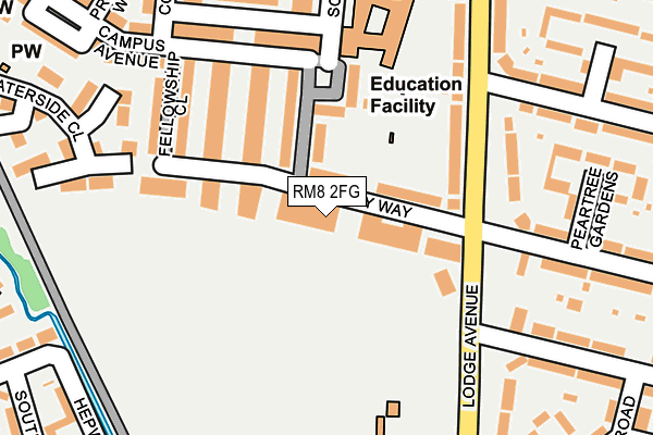 RM8 2FG map - OS OpenMap – Local (Ordnance Survey)