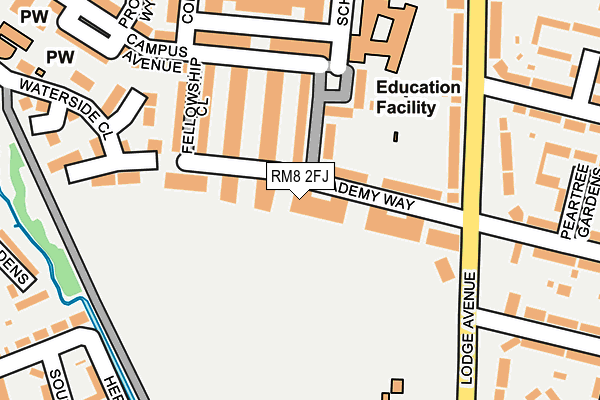 RM8 2FJ map - OS OpenMap – Local (Ordnance Survey)