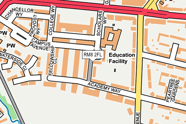 RM8 2FL map - OS OpenMap – Local (Ordnance Survey)