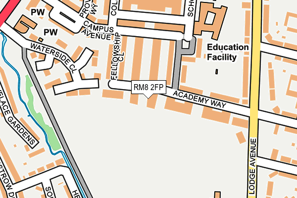 RM8 2FP map - OS OpenMap – Local (Ordnance Survey)