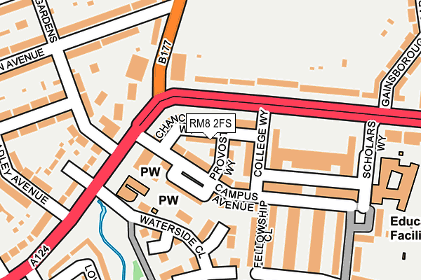 RM8 2FS map - OS OpenMap – Local (Ordnance Survey)