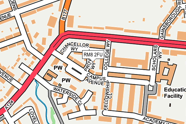 RM8 2FU map - OS OpenMap – Local (Ordnance Survey)