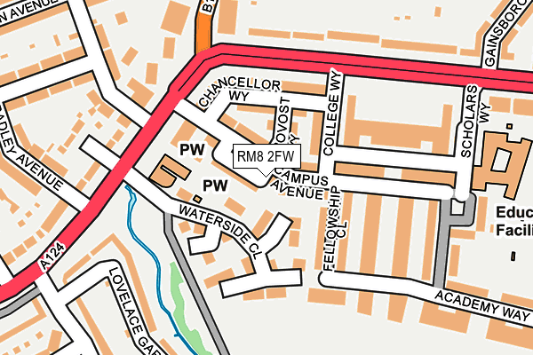 RM8 2FW map - OS OpenMap – Local (Ordnance Survey)