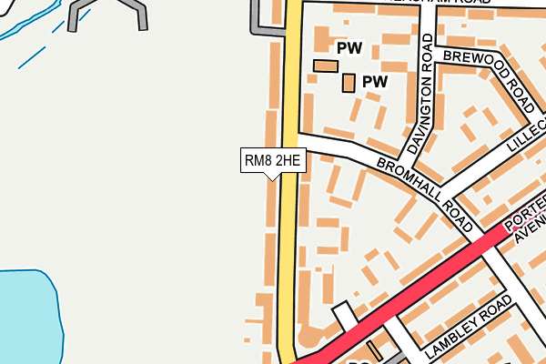 RM8 2HE map - OS OpenMap – Local (Ordnance Survey)