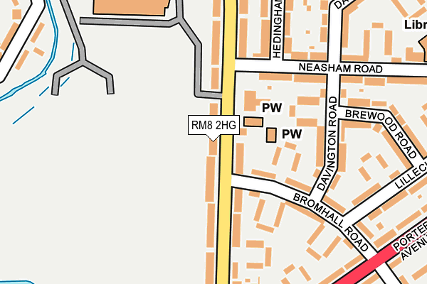 RM8 2HG map - OS OpenMap – Local (Ordnance Survey)