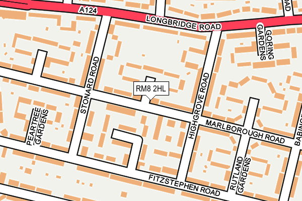 RM8 2HL map - OS OpenMap – Local (Ordnance Survey)
