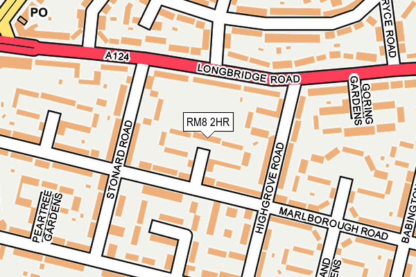 RM8 2HR map - OS OpenMap – Local (Ordnance Survey)