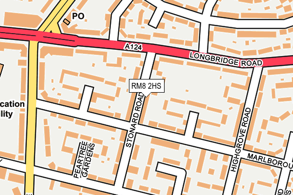 RM8 2HS map - OS OpenMap – Local (Ordnance Survey)