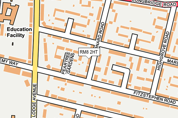 RM8 2HT map - OS OpenMap – Local (Ordnance Survey)