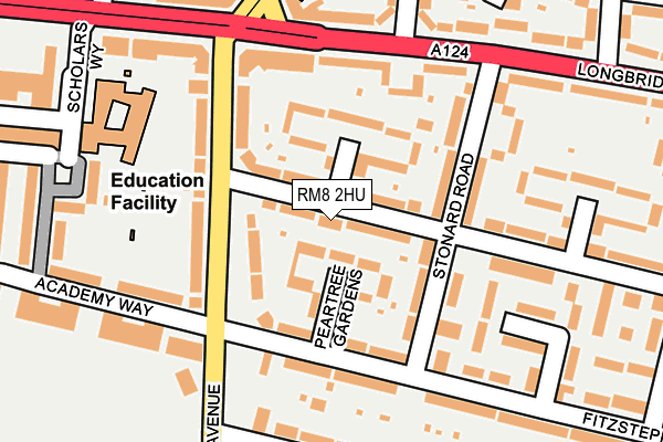 RM8 2HU map - OS OpenMap – Local (Ordnance Survey)