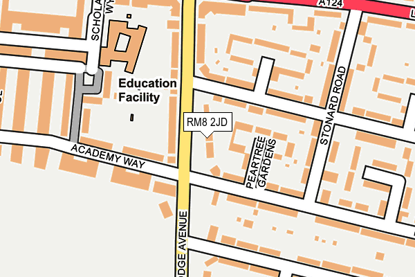 RM8 2JD map - OS OpenMap – Local (Ordnance Survey)