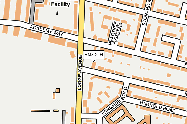 RM8 2JH map - OS OpenMap – Local (Ordnance Survey)