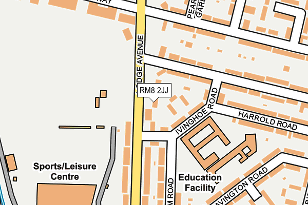 RM8 2JJ map - OS OpenMap – Local (Ordnance Survey)