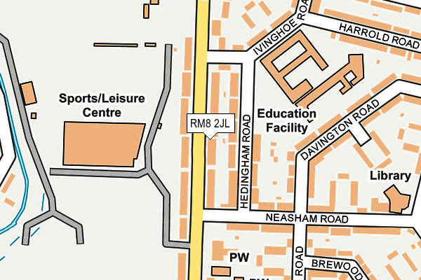 RM8 2JL map - OS OpenMap – Local (Ordnance Survey)