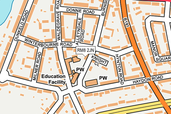 RM8 2JN map - OS OpenMap – Local (Ordnance Survey)