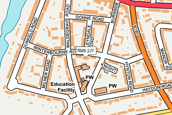 RM8 2JY map - OS OpenMap – Local (Ordnance Survey)