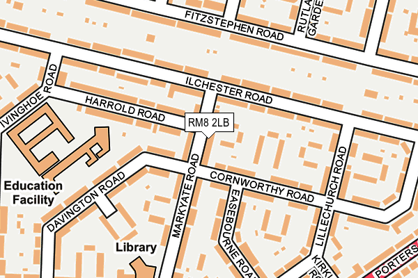 RM8 2LB map - OS OpenMap – Local (Ordnance Survey)