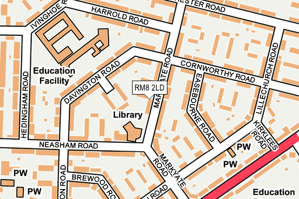 RM8 2LD map - OS OpenMap – Local (Ordnance Survey)