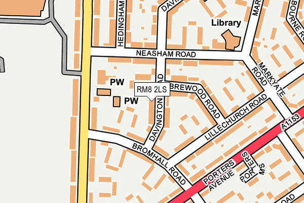 RM8 2LS map - OS OpenMap – Local (Ordnance Survey)