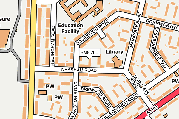 RM8 2LU map - OS OpenMap – Local (Ordnance Survey)