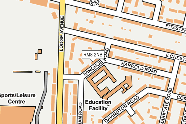 RM8 2NB map - OS OpenMap – Local (Ordnance Survey)