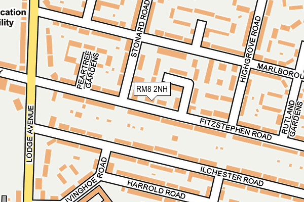 RM8 2NH map - OS OpenMap – Local (Ordnance Survey)