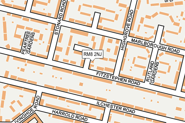 RM8 2NJ map - OS OpenMap – Local (Ordnance Survey)