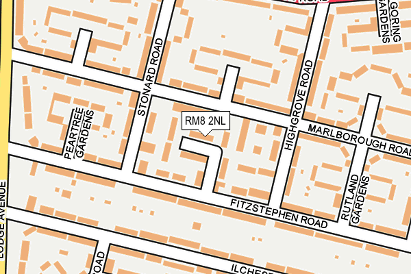 RM8 2NL map - OS OpenMap – Local (Ordnance Survey)