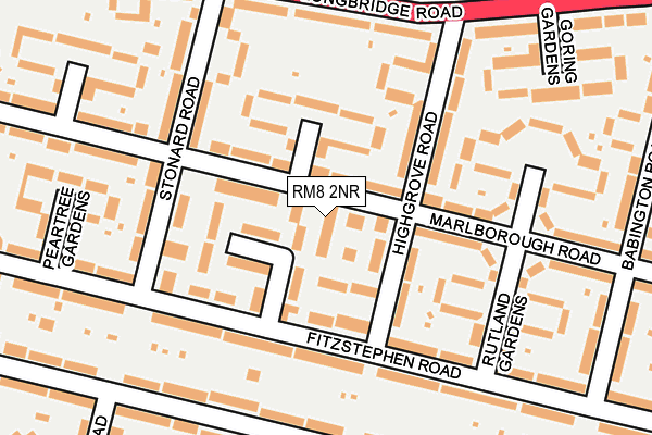 RM8 2NR map - OS OpenMap – Local (Ordnance Survey)