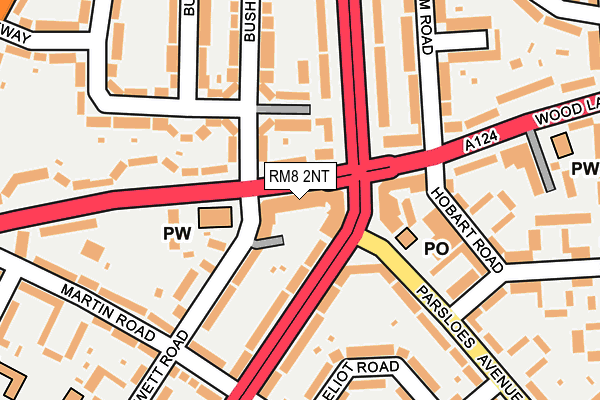 RM8 2NT map - OS OpenMap – Local (Ordnance Survey)