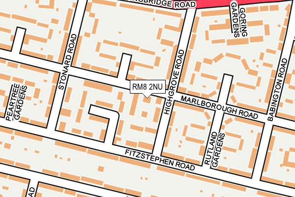 RM8 2NU map - OS OpenMap – Local (Ordnance Survey)