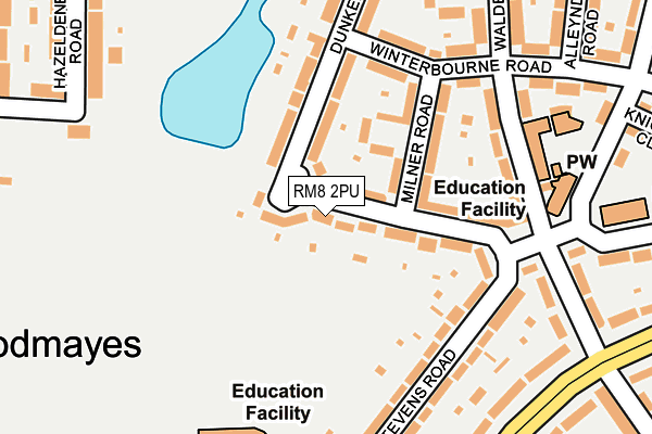 RM8 2PU map - OS OpenMap – Local (Ordnance Survey)